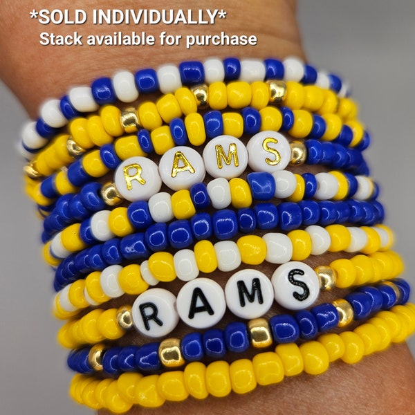 RAMS bracelets NFL friendship bracelets LA Rams bracelets personalized football bracelets Los Angeles Rams bracelets gameday gear bracelets