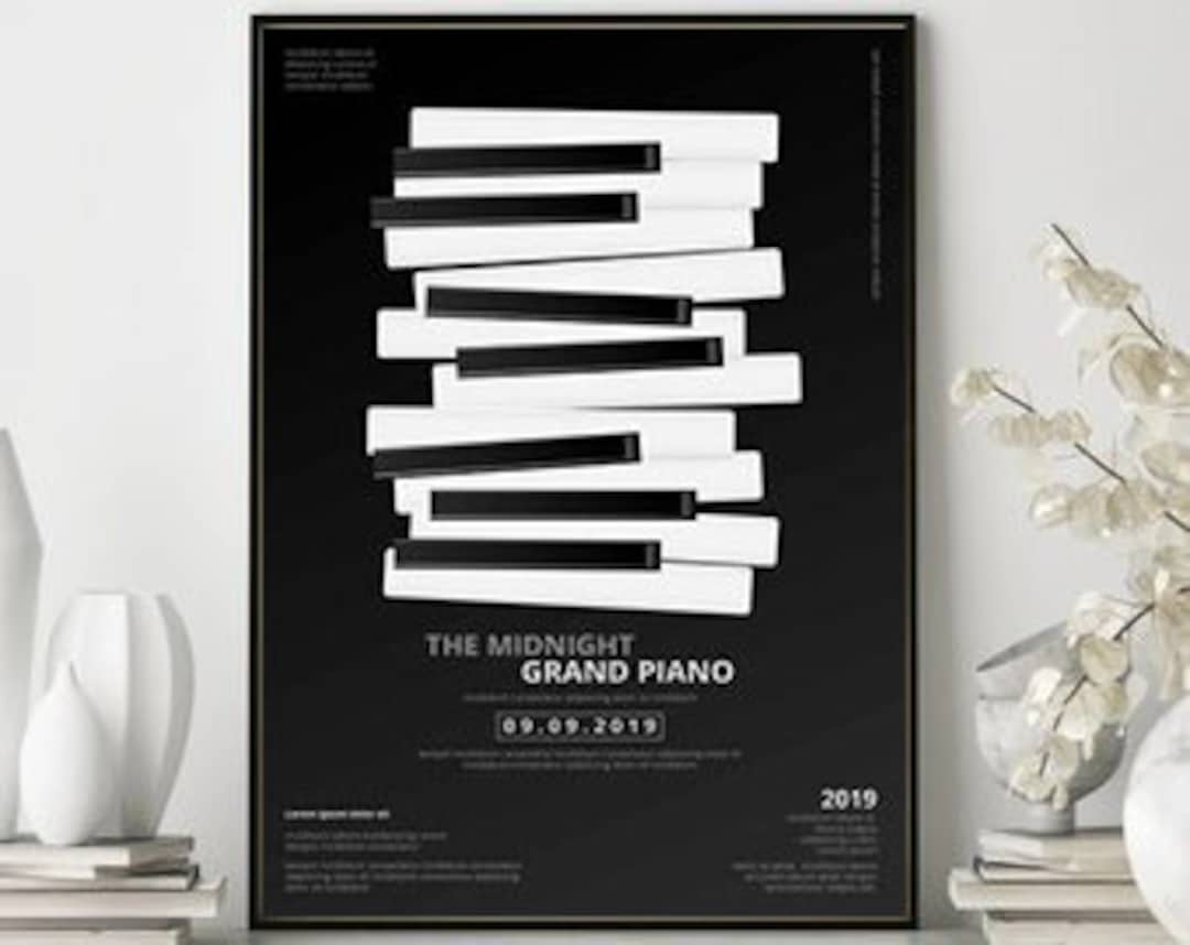 Music Grand Piano Poster Poster Piano Poster Black and White Etsy