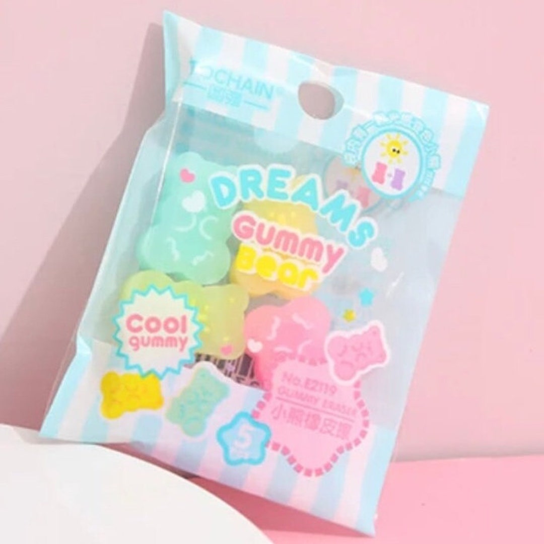 Kawaii Candy Gummy Bear Erasers Etsy