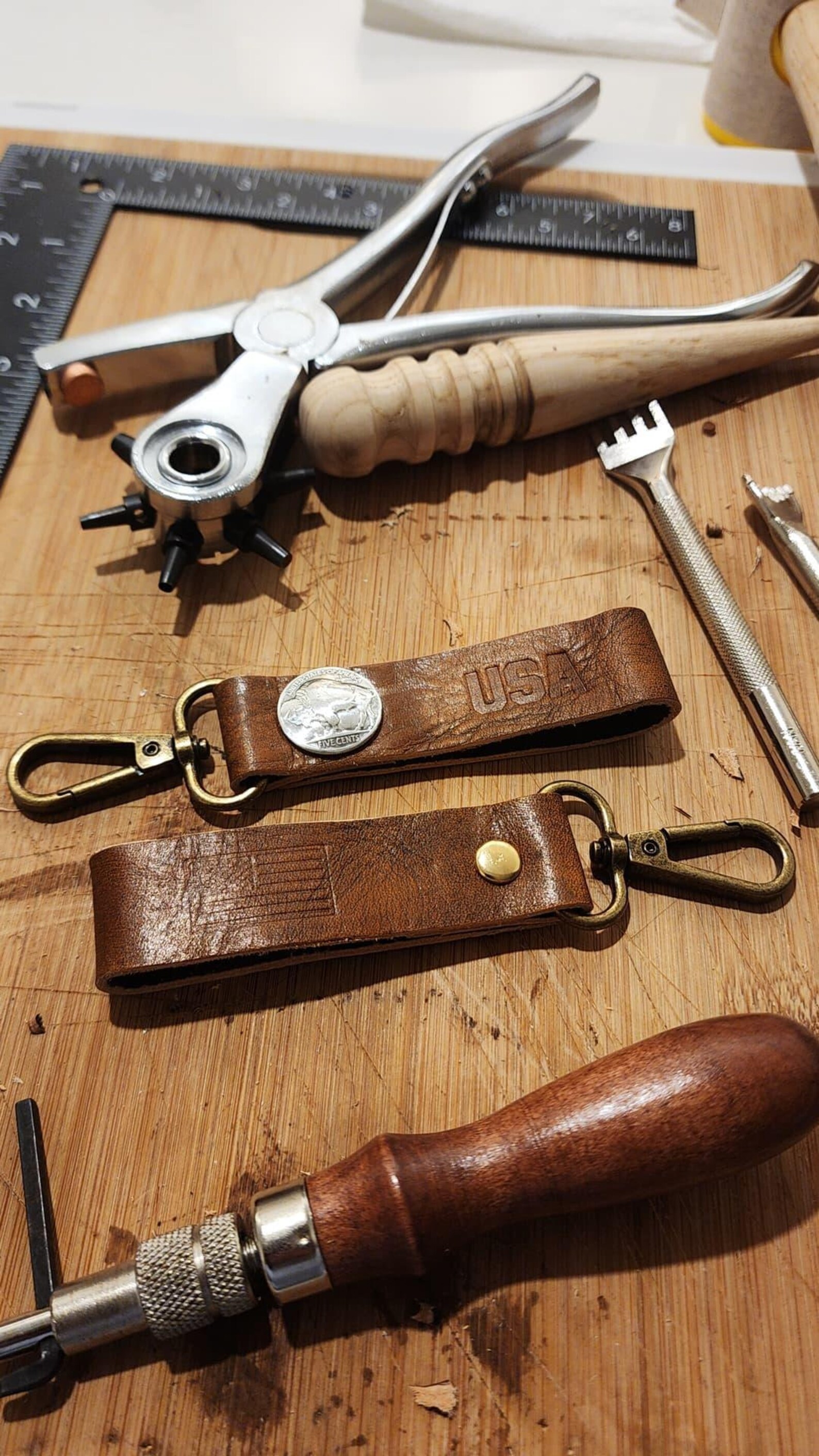 Leather Style Keychains Vintage Style Premium Leather Keychains - Etsy