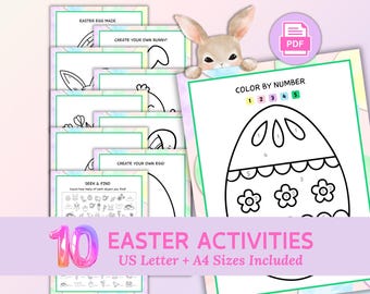 10 Easter Activities for Kids, Easter Printable Games, Easter Kids Activity, Easter Coloring Pages, Easter Kids Activity, Easter Games