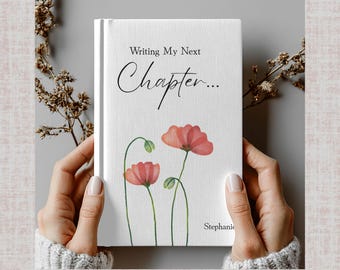 Poppies Personalized Journal Gift for Her, Poppy Diary, Lined Notebook Journal for Woman, Custom Name Notebook Gift, Lined Journal with Name