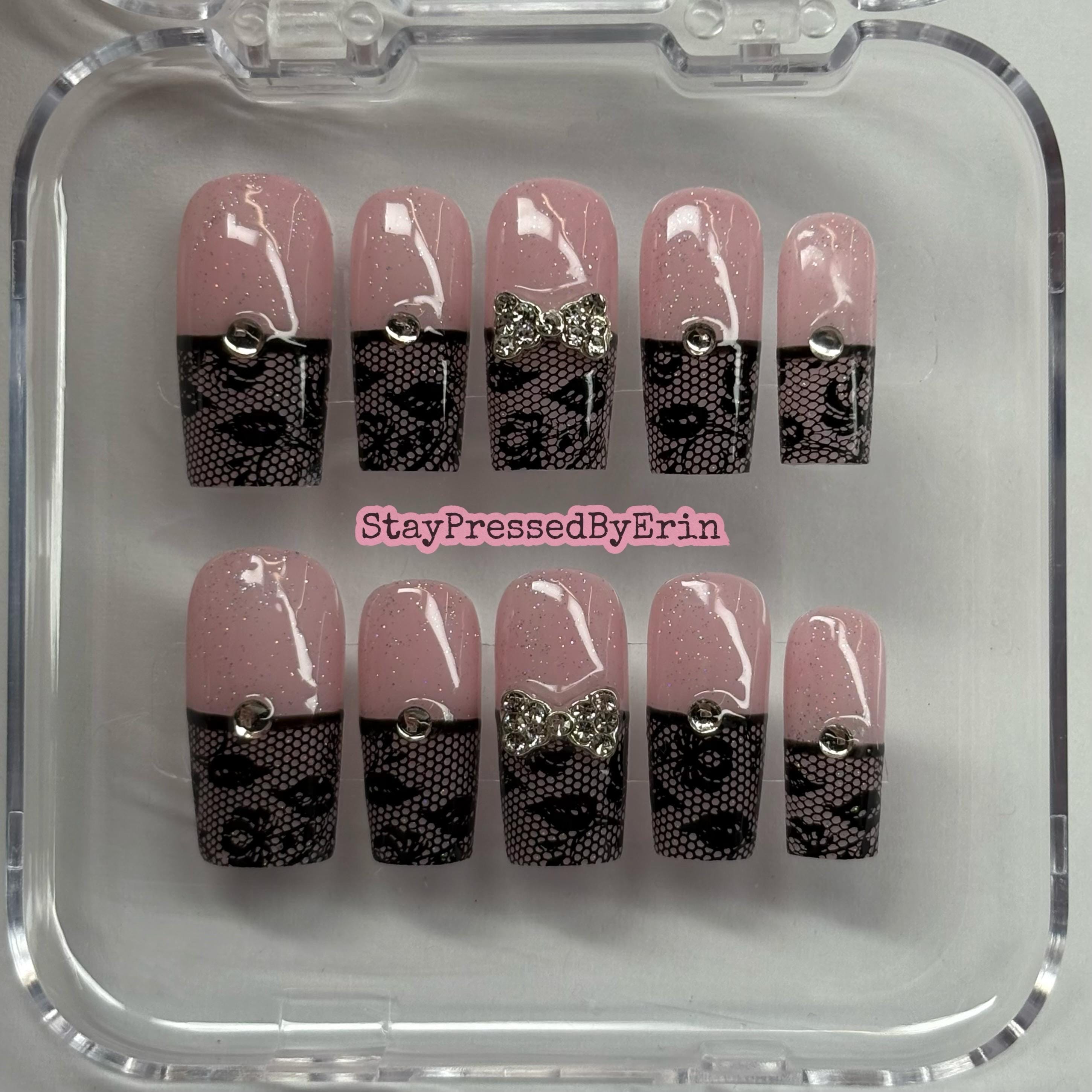ダイヤのA Square French Nails - Etsy