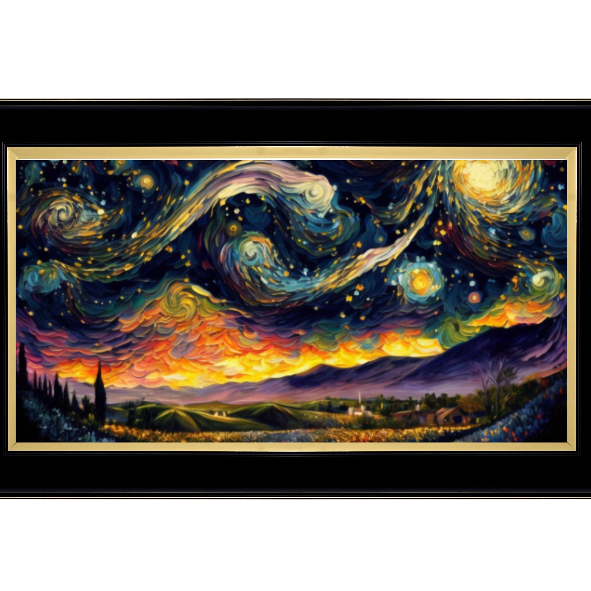 Starry Night Sky Sky Painting Nature Painting Living Room Wall Art ...