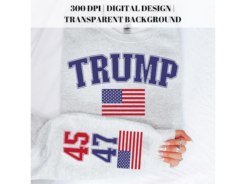 Trump Blue Lettering Trumps 45 & 47 | Trump President Wins 47 Digital Design Png, Vote ...