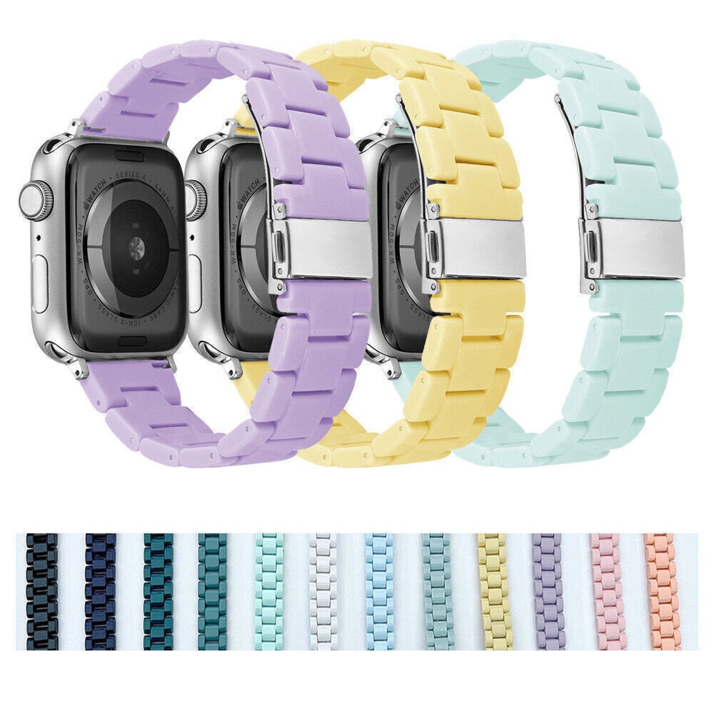 Resin Watch Strap for Apple Watch band 7 6 se5 44 40mm Chain for iwatch  Serie