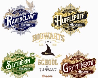 Wizards School•Wizardy Houses SVG PNG•Files for Sublimation•HP Svg Png Bundle•Always hp•Wizardy Houses Crests svg png•Digital Download•Crest