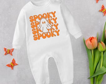 Pelele de bebé espeluznante / Traje de bebé fantasma de Halloween / Body de bebé espeluznante / Ropa linda de bebé de Halloween / Pelele unisex de otoño para bebé