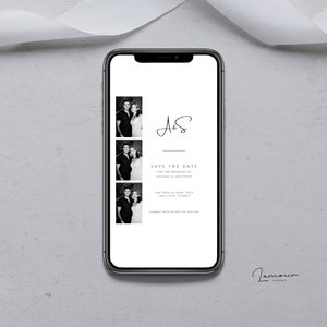 Minimalist Save The Date e-invite, modern and stylish wedding digital electronic invite, instant download send via sms or email – DSG002