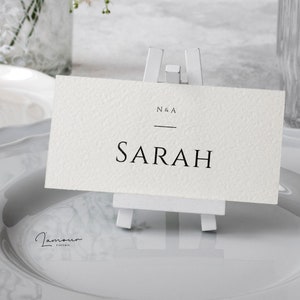 Plantilla minimalista para tarjeta de lugar de boda, totalmente editable, para los nombres de las mesas de los invitados, descarga digital instantánea – DSG002