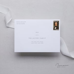 Minimalist Wedding Envelope Address Template, Modern Minimalist Editable Wedding Envelopes, Printable Envelopes size A7, A2, A2 – DSG002