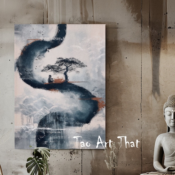 The Awakened Path - Buddhist Art - Zen Spiritual Painting Wall Art - Moksha, Taoism Hindu Philosophy Yoga