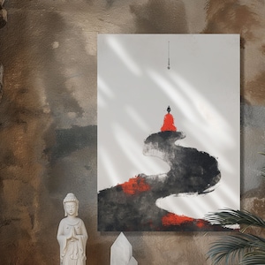 Tableau bouddhiste zen : décoration murale chaman spirituel