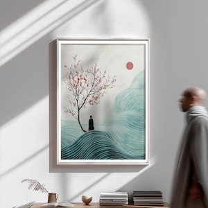 あなたが運ぶ禅 - スピリチュアルアート絵画 - ウォールアート - アラン・ワッツの引用アート