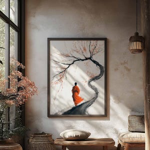 Many Paths to Enlightenment - Spiritual Japanese Zen Painting - Zen Art - Minimalist Decor