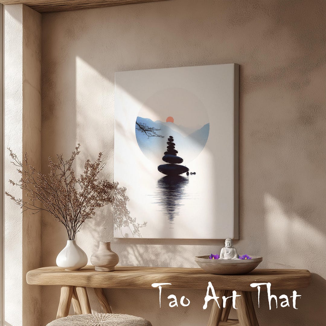 Zen Stone Stack Canvas Print: Minimalist Spiritual Wall Art - Etsy