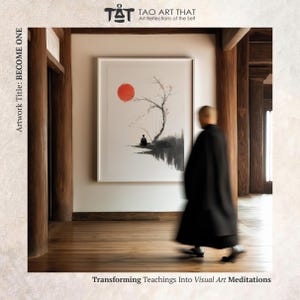 Word één - Zen-meditatie muurkunst, Japanse spirituele kunst, Boeddha meditatie kamer wanddecoratie