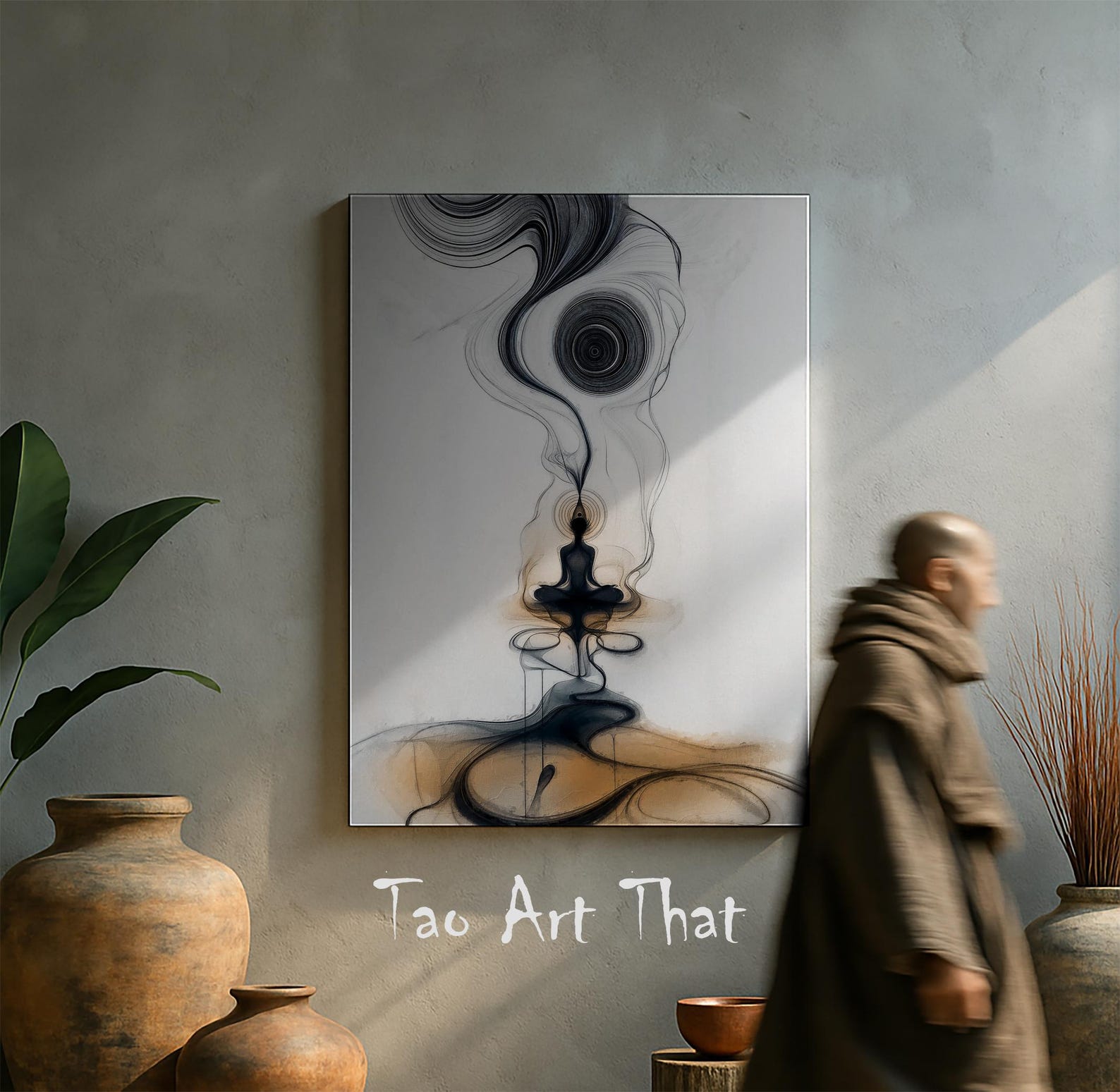 Anchored In Breath Thich Nhat Hanh inspired Zen Meditation Art Print 