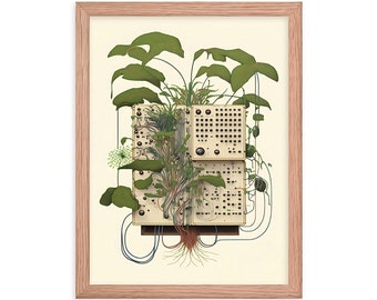 Organic Synth Art Print #1 | Synthesizer Plant Art Print, Framed or Unframed, Matte or Black Wood