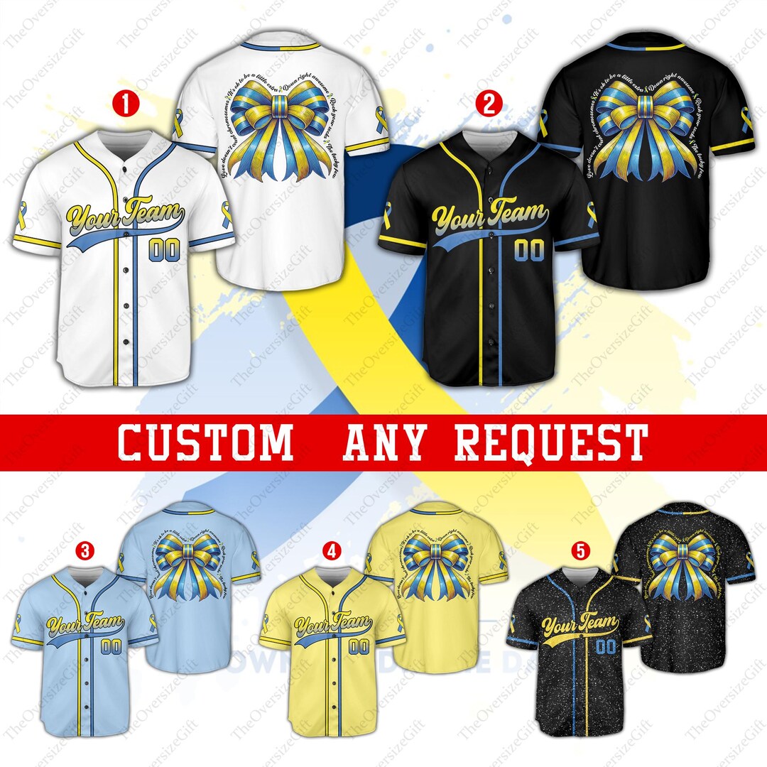 Maillot de baseball personnalisé de sensibilisation à la trisomie 21