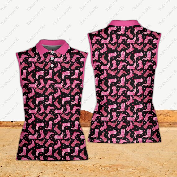 Western Golf Polo Shirt, Tee Haw, Let's Go Girls Golfer Women Sleeveless Polo, Western Cowboy, Cowgirl Boots Golf Team, Yee Haw Golf Lover