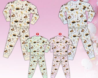 Christian Easter Pajamas, Jesus Religious Christian Easter Long Sleeve Two Piece Pajama, Christian Faith Pajamas, Family Easter Loungewear