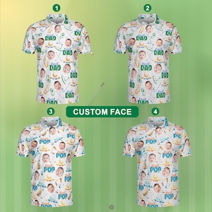 Personalized Baby Photo Polo Shirt, Custom Face Golf Polo For Golfer, Best Dad By Par Golf Shirt, Best Pop By Par Shirt, Father&#39;s Day Gift
