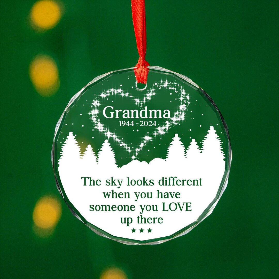 Personalized Memorial Glass Ornament, Custom Memorial Christmas
