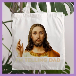 I'm Telling Dad Jesus Meme Surreal Funny Saying, God Saying Design PNG, Christian Meme Sublimation, Father's Day Design, God And Dad PNG image 4