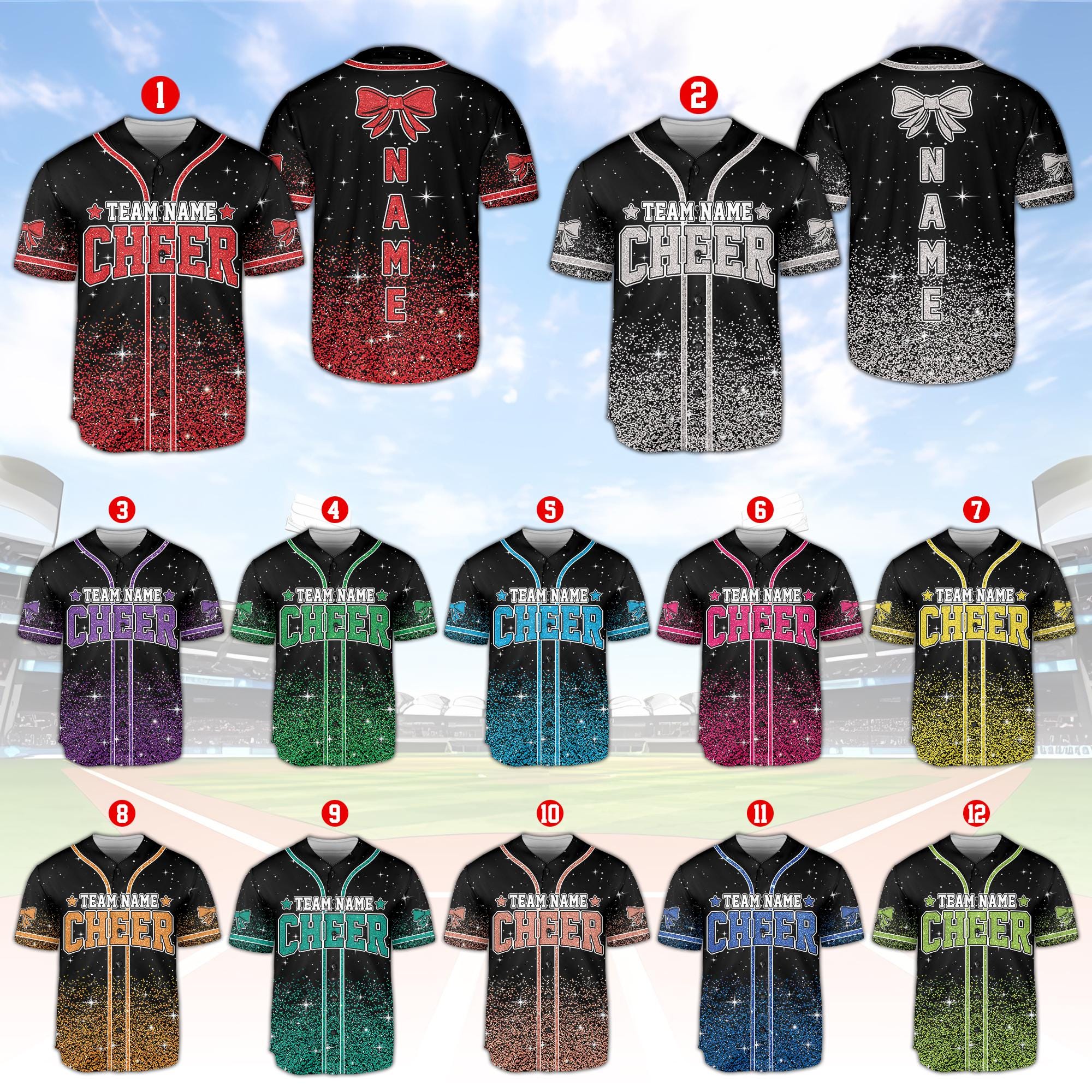 Cheer Baseball Jerseys Rhinestone - Etsy