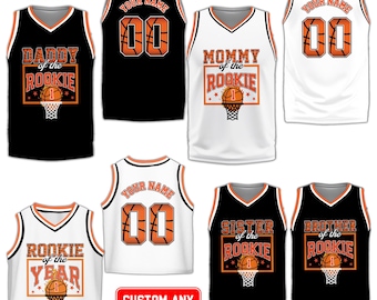 Personalized Rookie Of The Year Basketball Jersey, Custom Name Number Birthday Jersey, Matching Family Birthday Outfit, Basketball Fans Gift
