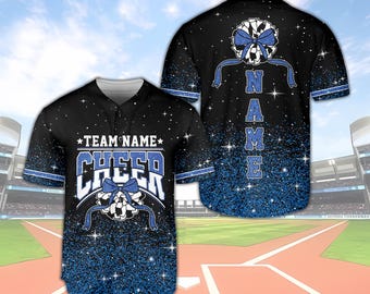 Camisa de beisebol personalizada para torcida, glitter falso, camisa personalizada para torcida, camisa de torcida com laço, uniformes de torcida, presente para líder de torcida