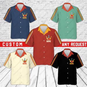 Personalized Retro Bowling Hawaiian Shirt, Custom Name Bowler Button Down Shirt, Vintage Bowling Team Shirt, Matching Bowling Lover Shirt