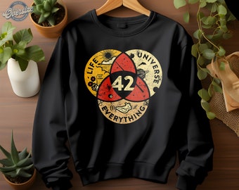 42 The Answer To Life The Universe And Everything Vintage Hoodie Sweatshirt Tshirt