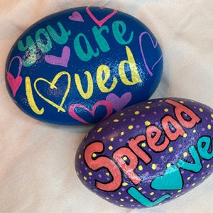 Hand Painted inspirational Happy Kindness Rocks