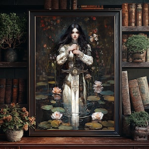Lady of the Lake Print: Gothic Arthurian Legend Wall Art (Digital Download)