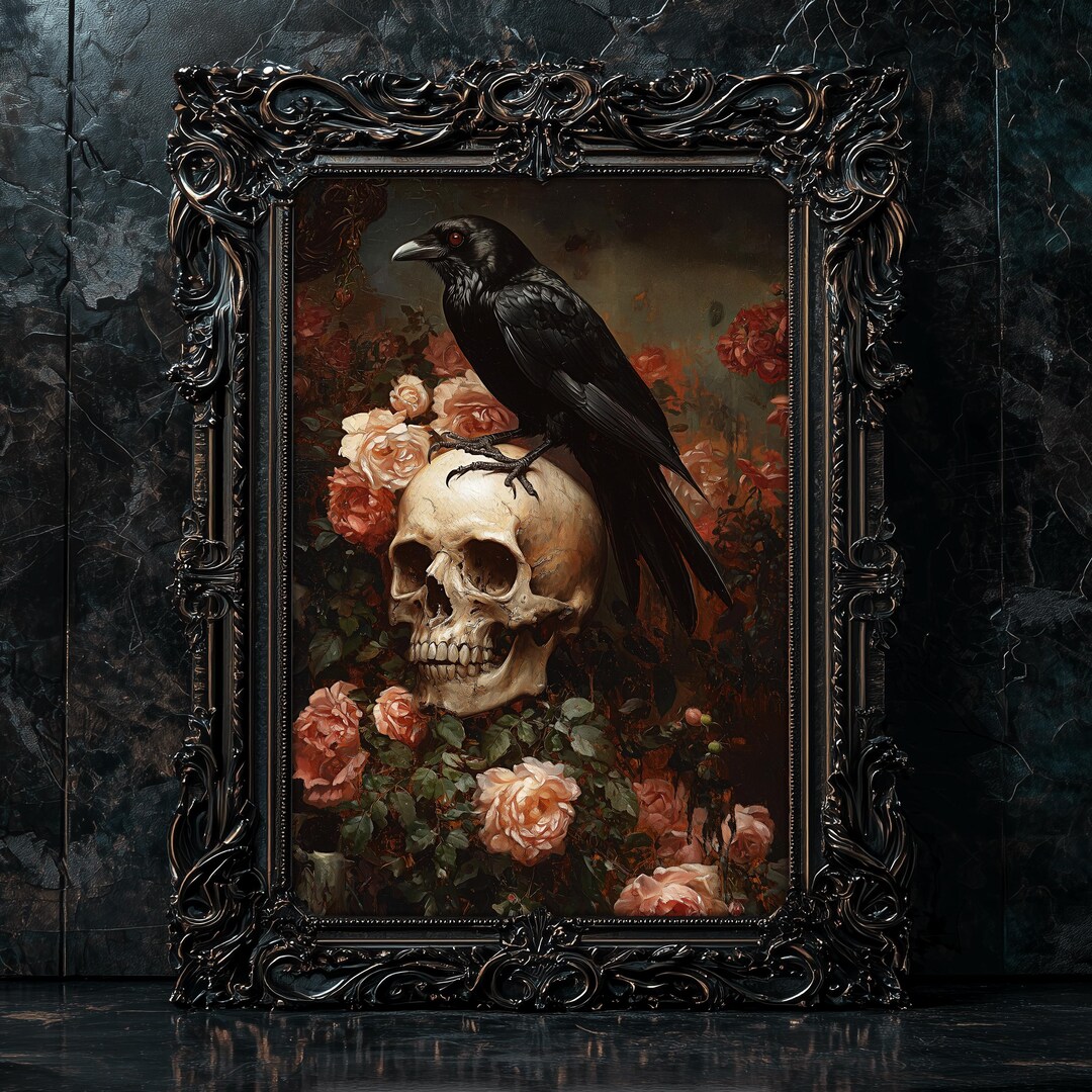 レア Alchemy Gothic スカル 黒薔薇 壁掛け インテリア il_1080xN.6950564000_kf41.jpg