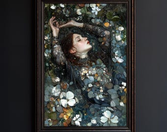 Ophelia Art Print: Gothic Victorian Dark Academia Decor (Digital Download)