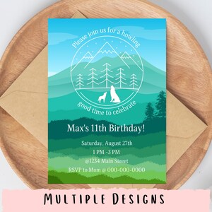 Wolf Birthday Party Invitation Editable Printable