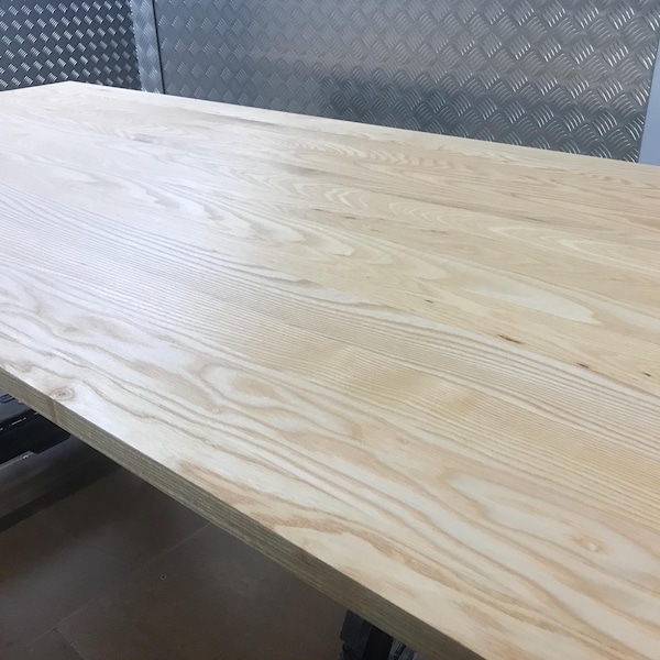 Escritorios para oficina en casa, de madera maciza de fresno aceitada de 25 mm de grosor, varios tamaños.