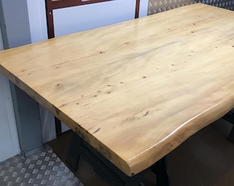 220x100cm Dining Tabletop FIR Solidwood Live edge 40mm+ thick natural varnished | Custom sizes available