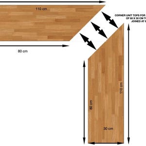 BILLY CORNER Unit Oak Top Cover for Ikea bookshelf | Solidwood Oak | 110cm x 30cm | Oiled