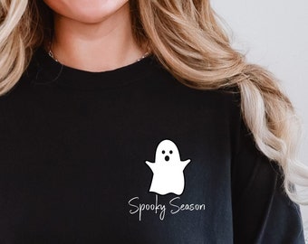 Halloween Ghost Long Sleeve Shirt - Spooky Season Comfort Colors Tee