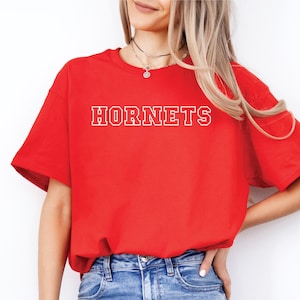 Hornets T-shirt,  Unisex Team Shirt, School Mascot Shirt, Game Day Shirt, Hornets, School Spirit, Football Shirt, Baseball Shirt, Team Gear