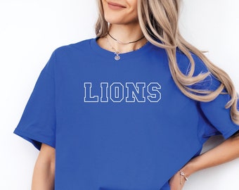 Lions T-shirt, Unisex Team Shirt, School Mascot Shirt, Game Day Shirt, Lions, School Spirit, Football Shirt, Baseball Shirt, Team Gear