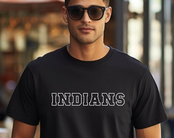 Indians T-shirt,  Unisex Team Shirt, School Mascot Shirt, Game Day Shirt, Indians, School Spirit, Football Shirt, Baseball Shirt, Team Gear