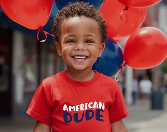 アメリカンデュード キッズシャツ：独立記念日愛国心Tシャツ