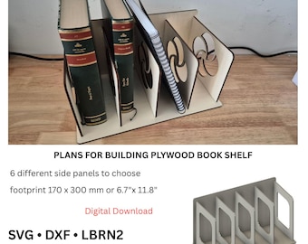 Laser Cut Plywood Bookshelf / Desk Organizer - Digital SVG Plans for CNC Machines
