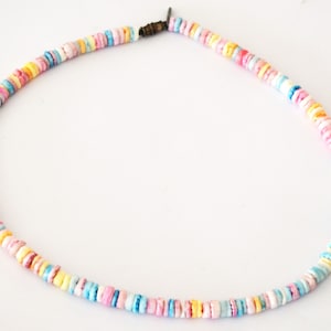Vintage pastel Puka shell choker necklace