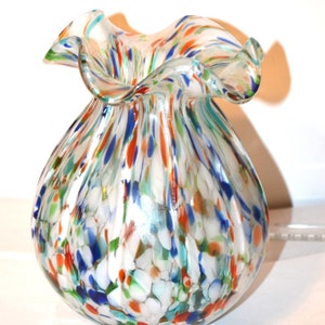 Vintage elegant colorful glass vase